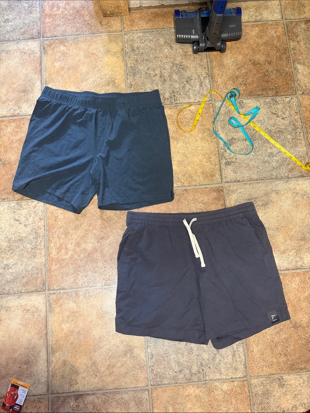 Athletic Works Men's Dark Blue Elastic Waist Athletic Shorts size large